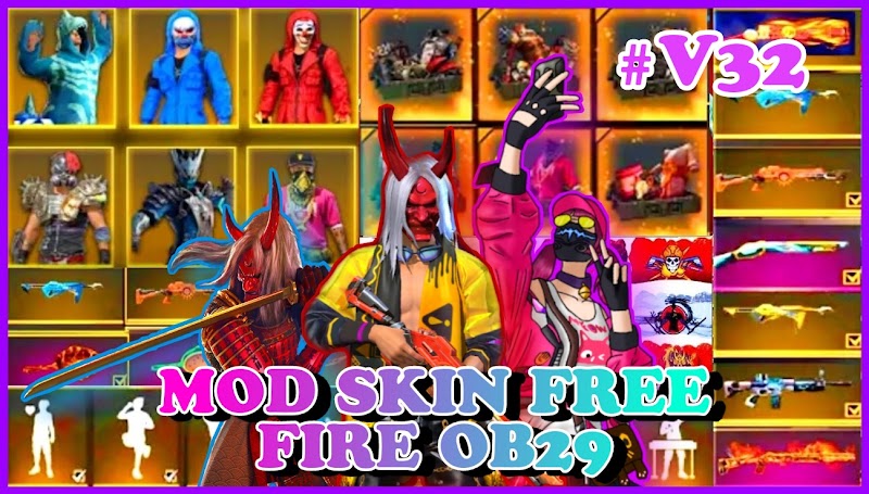 MOD SKIN FREE FIRE OB29 V32 - SKIN SÚNG VIP, TRANG PHỤC, HÀNH ĐỘNG + KHÔNG LỖI TÌM TRẬN| PTN FF