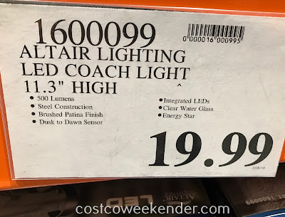 Deal for the Altair Outdoor LED Coach Light at Costco