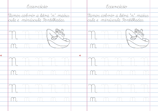 Atividade Letra N pontilhada duplo para imprimir