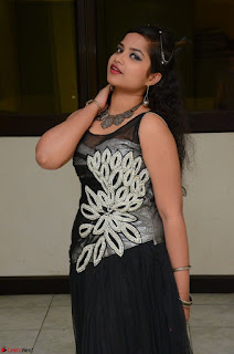 Shrisha Dasari in Sleeveless Short Black Dress At Follow Follow U Audio Launch 055.JPG