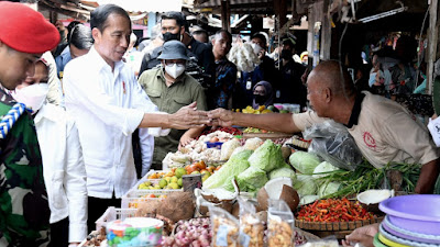 Presiden dan Ibu Iriana Cek Harga Kebutuhan Pokok di Pasar Sambonggede