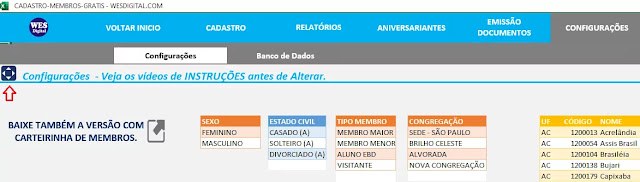 Como Personalizar Cabeçalho Relatório Membros Planilha Excel Grátis