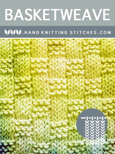 Hand Knitting Stitches - Basketweave #KnitPurl Pattern