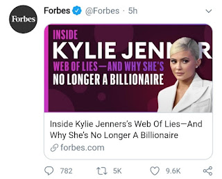 Forbes article claiming Kylie is not a Billionaire just forming web of lies