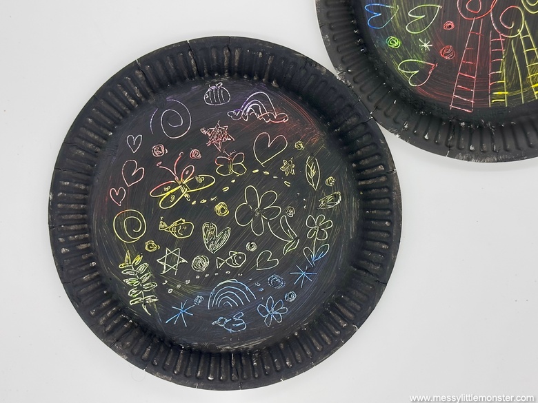 scratch art for kids paper plate craft