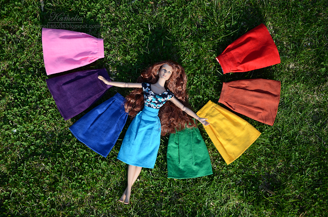 Colourful skirts for dolls