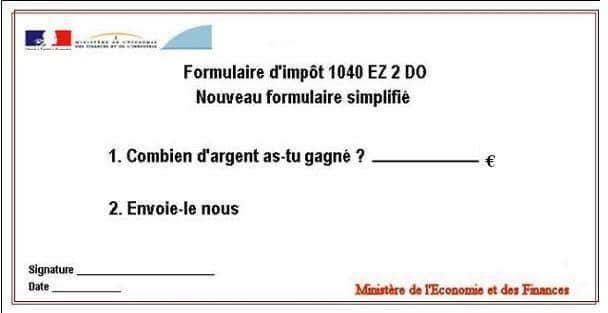 la nouvelle fiche d'imposition  Exemplaire simplifié