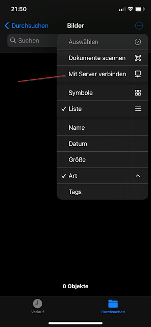 iOS files connect with server Mit Server verbinden