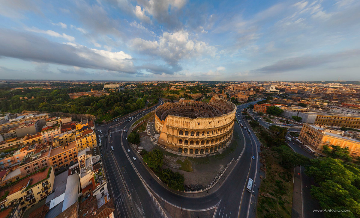 An amazing aerial look at the Roman Colosseum in Italy. - The Seven Wonders Of The World Look Totally Different In These Unique Photos.