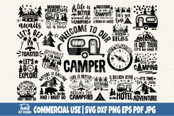Download Camping Bundle, Adventure SVG for Cricut for Silhouette Portrait, Silhouette Cameo, Silhouette Curio, Silhouette Alta, Silhouette Mint