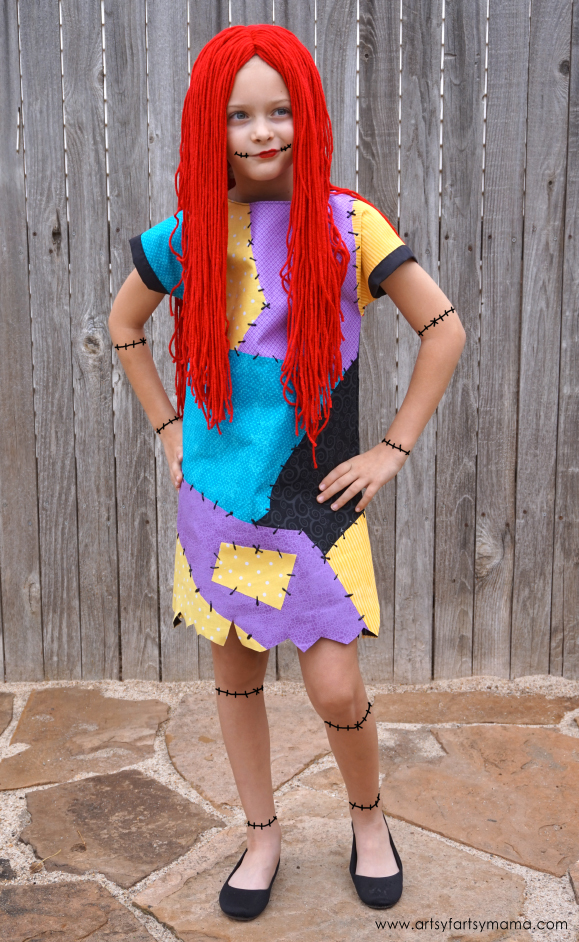 DIY Nightmare Before Christmas Sally Costume Dress and Wig Tutorial