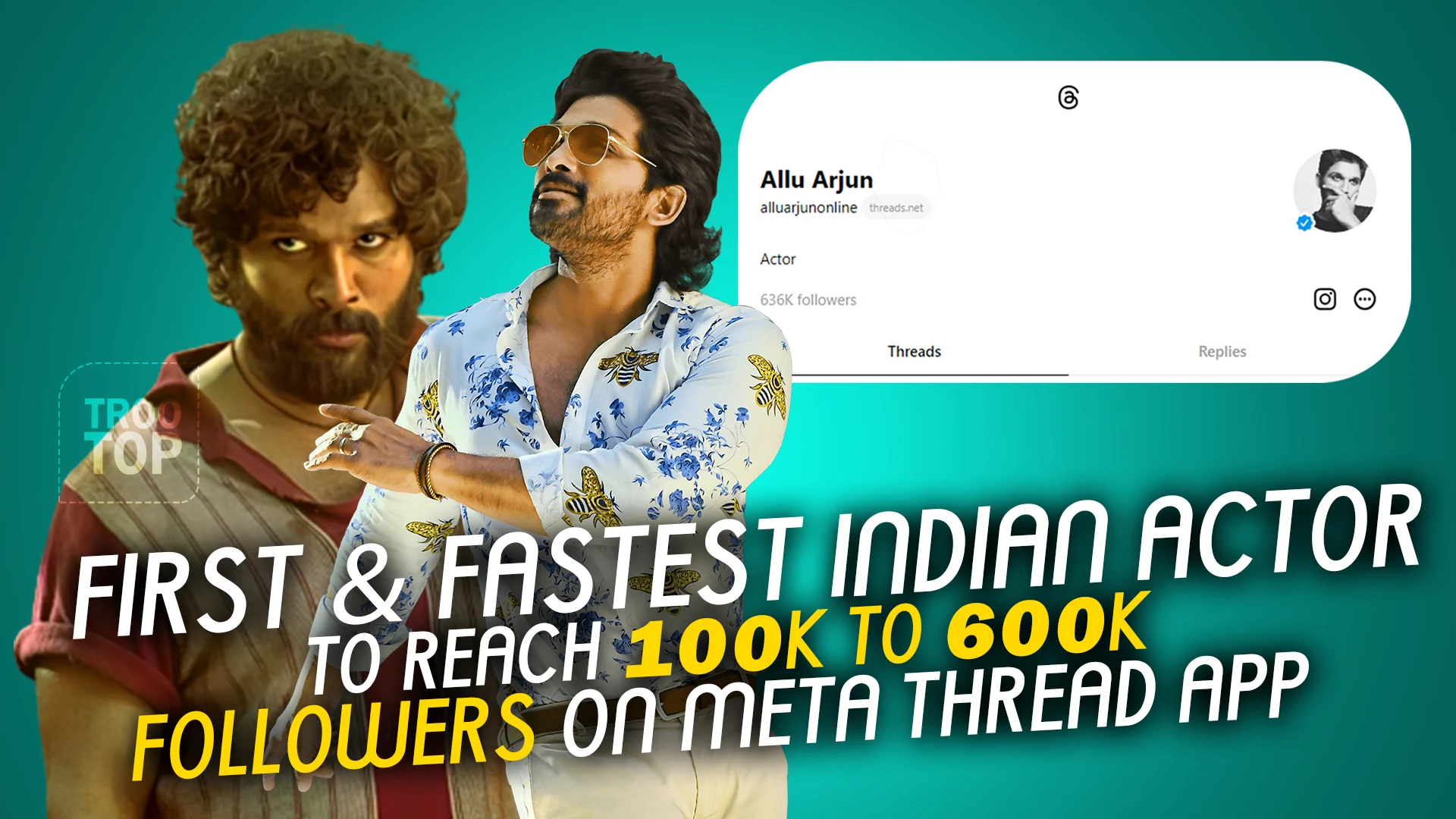 First and Fastest Indian Actor to reach 100K to 600K followers on meta thread app