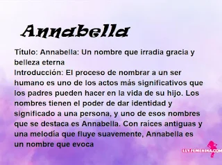 significado del nombre Annabella