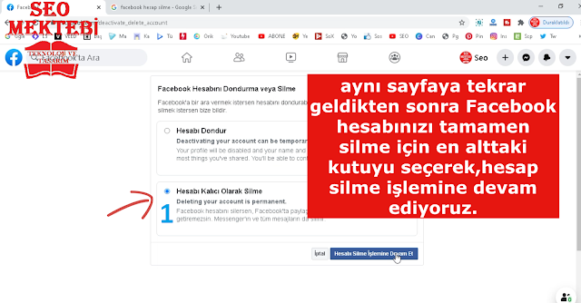 Facebook hesap silme veya Facebook hesap dondurma nasıl yapılır?