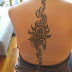 Whitish Lady Full Back Flowering Design Tattoo