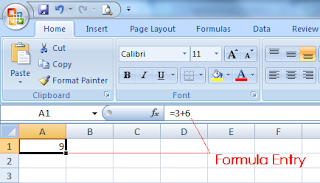 MS-Excel Formula Entry