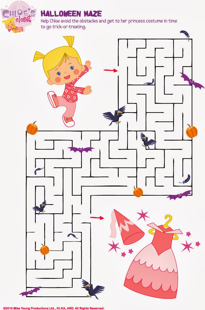 5 Halloween  Maze  printable easy  for kids