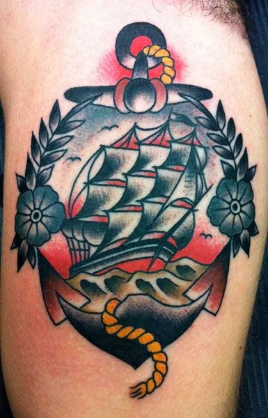 tatuaje de barco antiguo