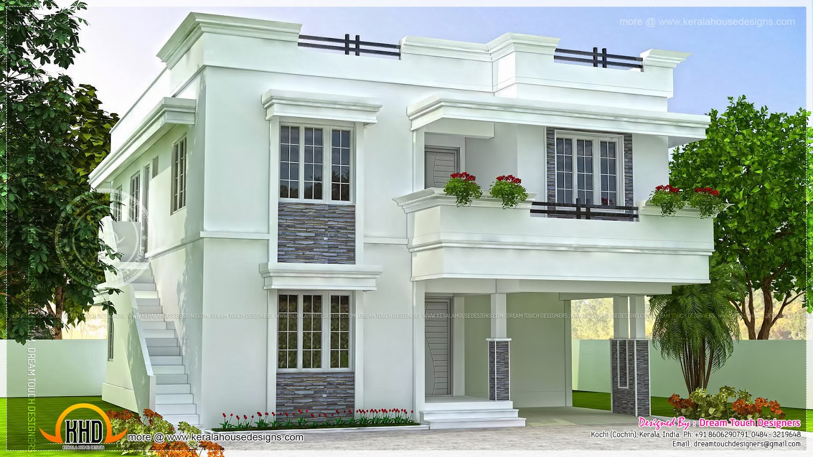 Modern beautiful home design  Kerala home design and floor plans