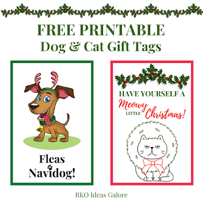 Free printable dog & cat gift tags