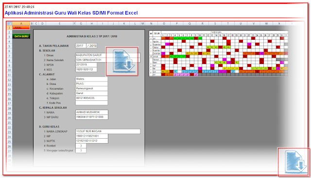 Download Aplikasi Administrasi Guru Wali Kelas SD Download Aplikasi Administrasi Guru Wali Kelas SD/MI Format Excel