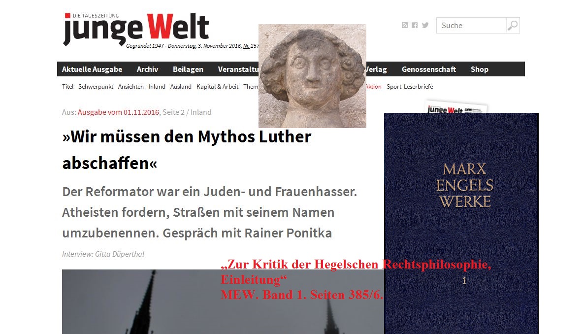 In der Jungen Welt fand sich ein Interview zum Thema Reformationsjubiläum auf ses Interview wurde ich mittels aufmerksam und war über