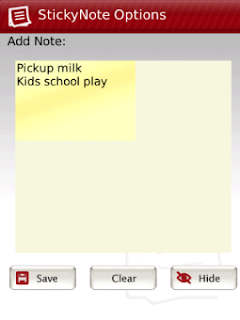 StickyNote v1.0.4 for BlackBerry