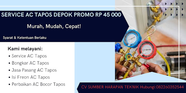 SERVICE AC TAPOS DEPOK PROMO RP 45 000