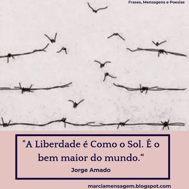 "A Liberdade é Como o Sol. É o bem maior do mundo.“  Jorge Amado