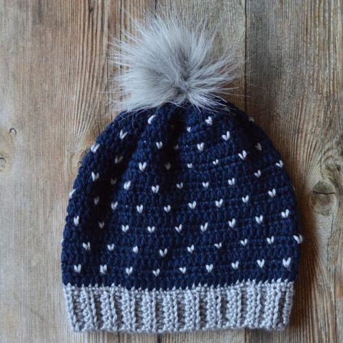 Crochet Snowfall Slouchy Hat - Free Pattern 