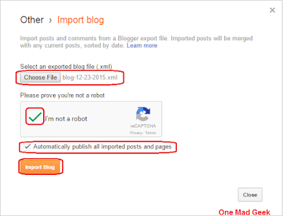 How to Move posts from one blogger blog to another