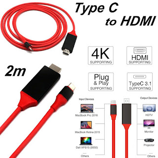 USB 3.1 Type C to HDMI TV HDTV Video Cable for Samsung Galaxy S8 Macbook