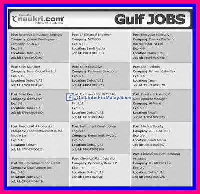 Naukri  Gulf Jobs - New Openings