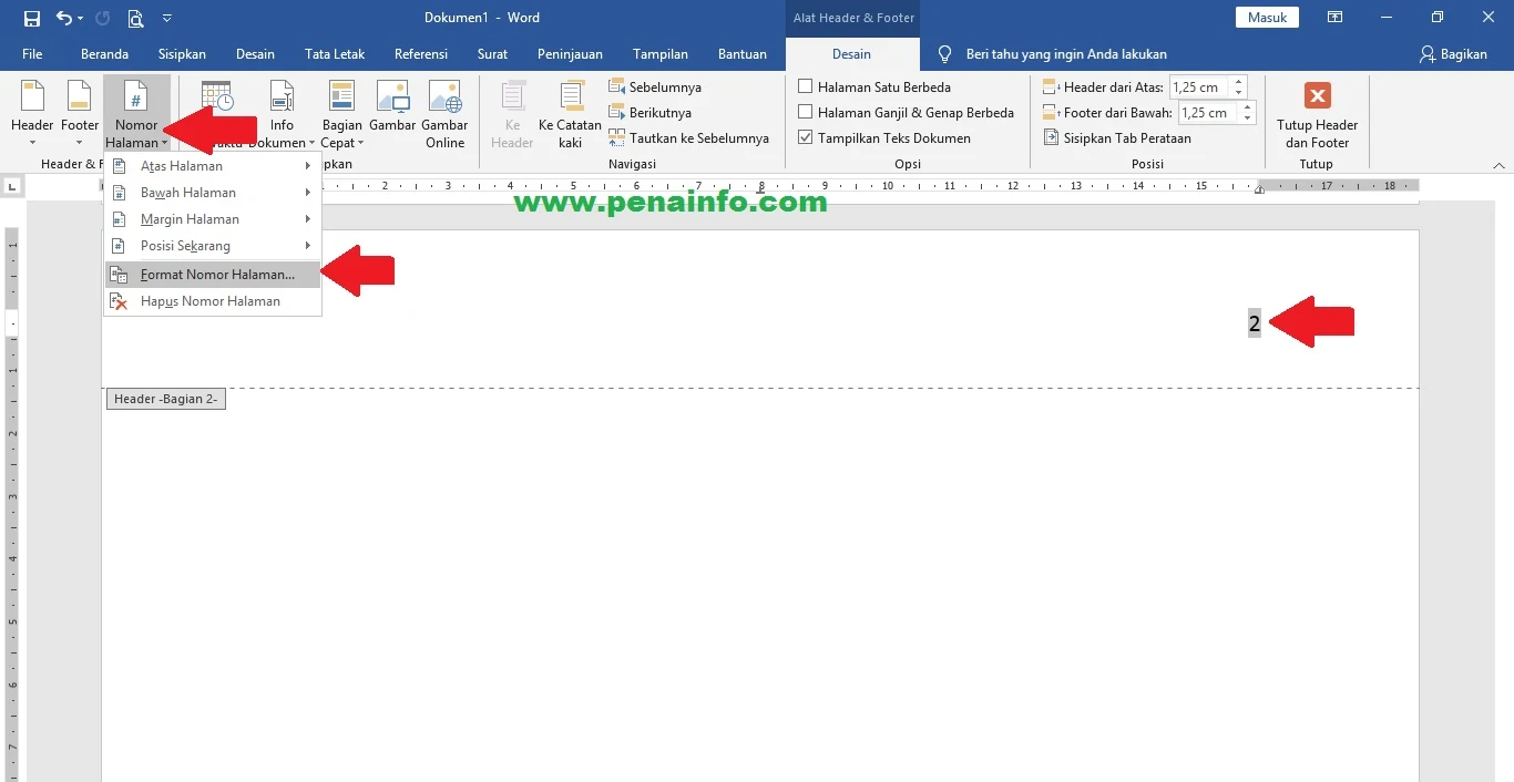 Cara Membuat Nomor Halaman Berbeda Pada Microsoft Word 11