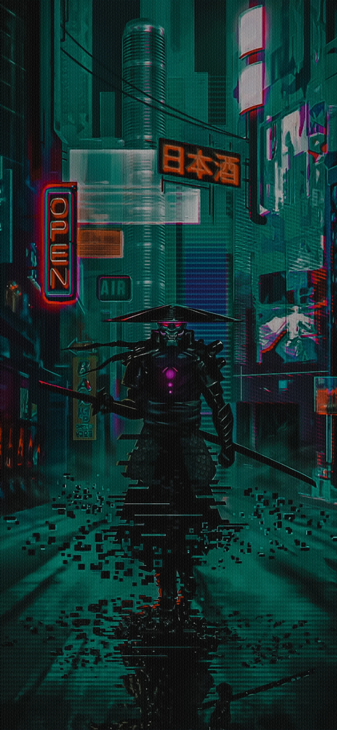 cyberpunk samurai wallpaper for phone