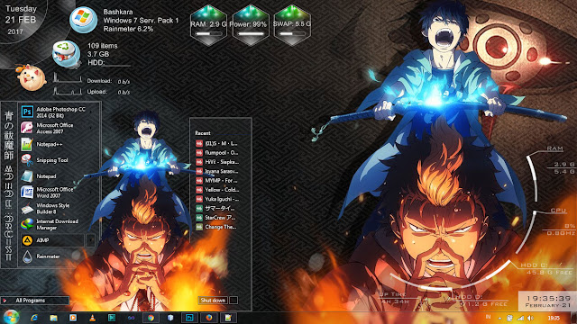 Ao No Exorcist: Kyoto Fujouou-hen Windows 7 Theme