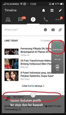 Cara Screenshot Area di HP Oppo