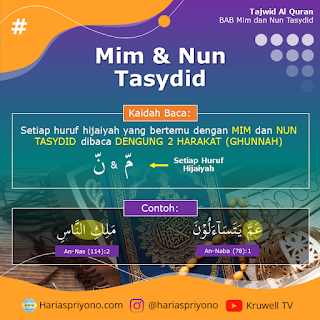Poster Tajwid Al-Qur'an Bab Mim dan Nun Bertasydid