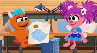 Abby's Amazing Adventures. Basket transforms Abby and Rudy into graphic designers, tasked with creating an eye-catching cereal box design. Sesame Street Episode 5014, Let's Draw, Season 50.