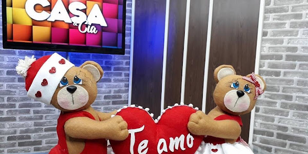 Urso em feltro enfeite de natal