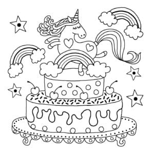 Free Unicorn Coloring Pages - KH Author