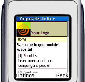 Screenshot situs web mobil