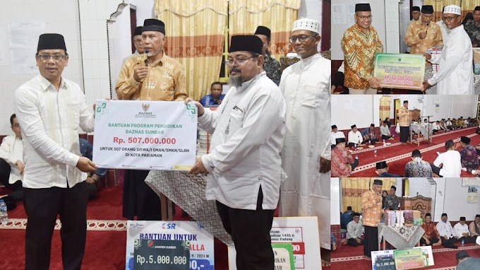 Gubernur Mahyeldi Pimpin Safari Ramadhan Ke Mesjid Raya Marunggi, Serahkan Bantuan Sebesar Rp.80 Juta Rupiah