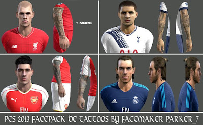 PES 2013 Facepack De Tattoos By Facemaker Parker_7