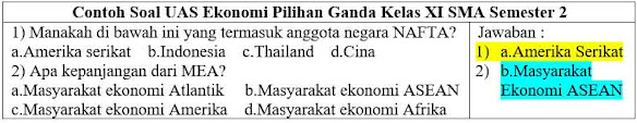 40 Contoh Soal UAS Ekonomi Pilihan Ganda kelas XI SMA Semester 2