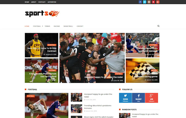 SportsMag Responsive Magazine News Portal Blogger Template Theme