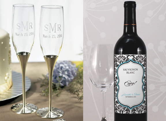 Check out our Personalized Venice Silver Toasting Flutes with sparkling 