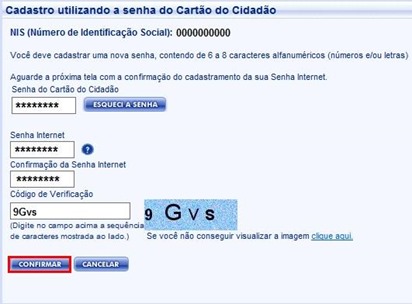 Confimação de senha