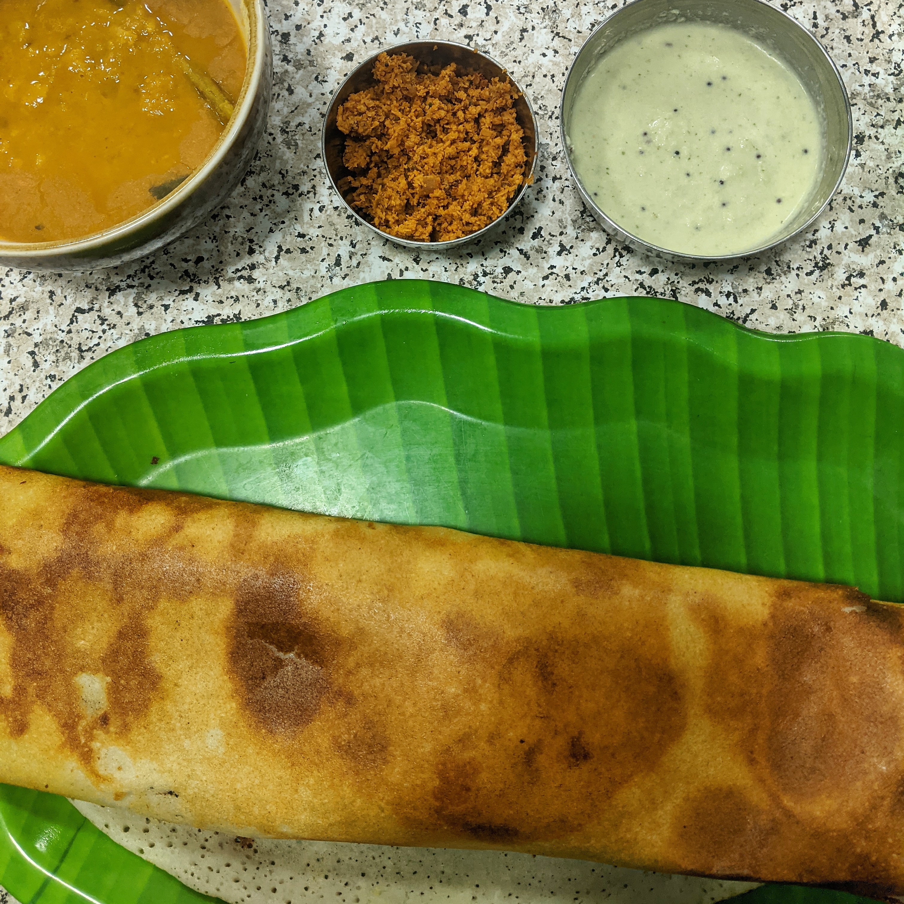 plate of masala dosa at one of the best South Indian restaurants in Dubai