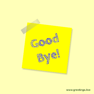 Good bye message on stick note slip style image